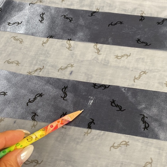 Dark blue sheer metallic YSLinspired lightweight sheer pashmina scarf - Picture 5 of 5